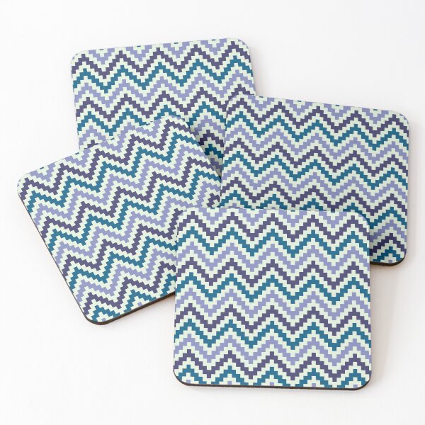 Item preview, Pixel Missoni Pattern Blue Retro Zigzag Geometric Vector Seamless Repeat Pattern designed and sold by Retro Street Studios.