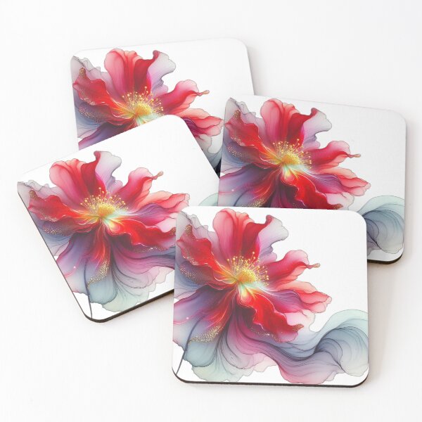 Item preview, Ethereal Crimson Bloom – Flowing Translucent Floral Art designed and sold by zhenAtelier.