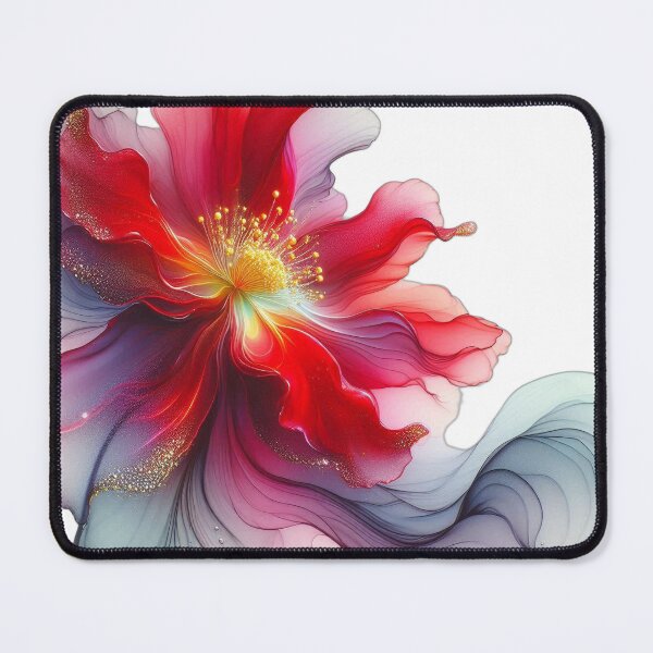Item preview, Ethereal Crimson Bloom – Flowing Translucent Floral Art designed and sold by zhenAtelier.