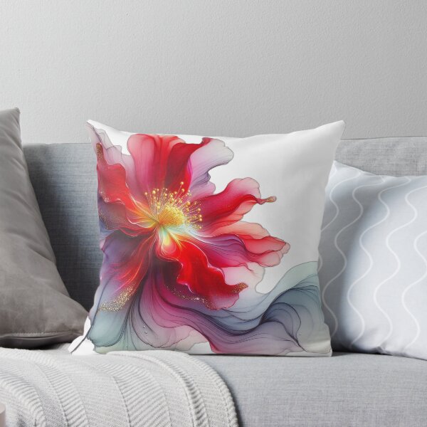 Item preview, Ethereal Crimson Bloom – Flowing Translucent Floral Art designed and sold by zhenAtelier.