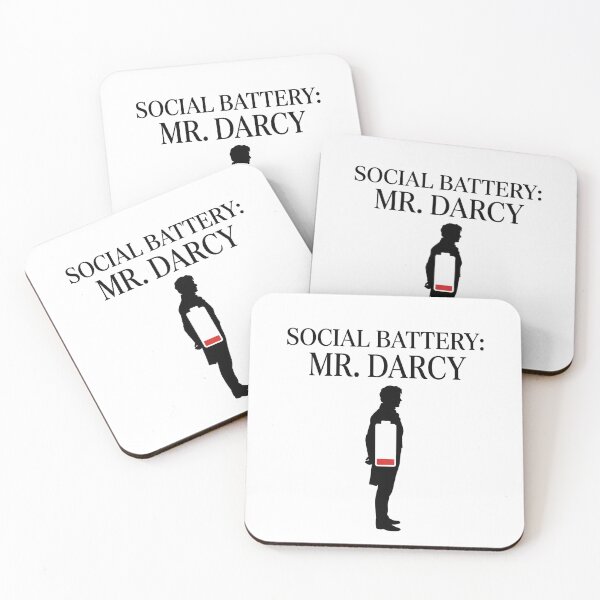 Item preview, Low Social Battery Mr Darcy Pride And Prejudice Silhouette designed and sold by Fenay Designs.