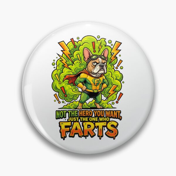 Item preview, Grumpy French Bulldog Hero With Green Toxic Fart Clouds designed and sold by Tong4130.