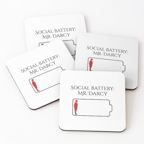 Item preview, Red Social Battery Mr Darcy Pride And Prejudice designed and sold by Fenay Designs.