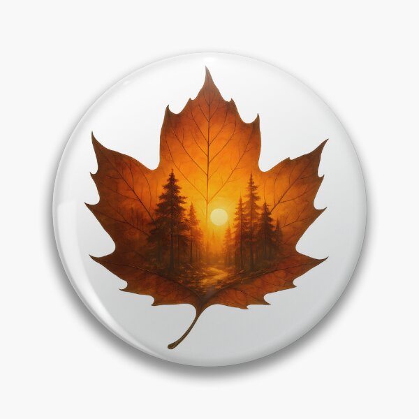 Item preview, Autumn Forest Sunset Within a Leaf designed and sold by Yomere.
