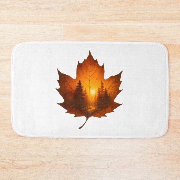 Item preview, Autumn Forest Sunset Within a Leaf designed and sold by Yomere.