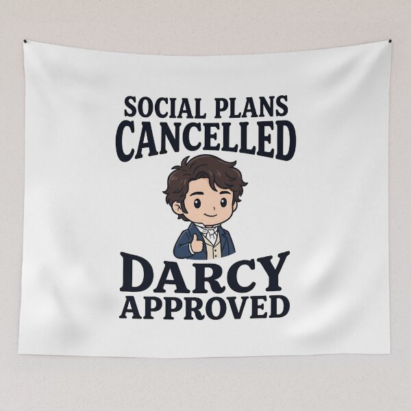 Item preview, Social Plans Cancelled Darcy Approved Chibi Pride And Prejudice designed and sold by Fenay Designs.