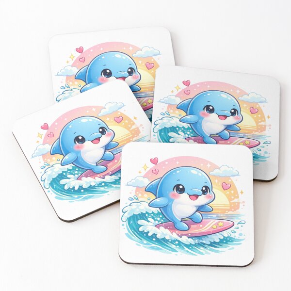 Item preview, Surfing Dolphin - Kawaii Ocean Adventure. designed and sold by Lylysun.