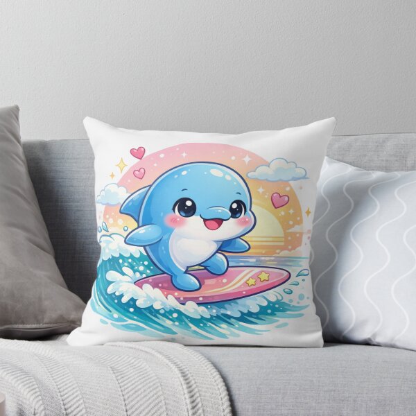 Item preview, Surfing Dolphin - Kawaii Ocean Adventure. designed and sold by Lylysun.