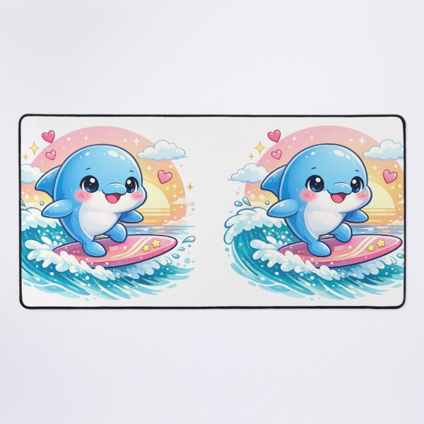 Item preview, Surfing Dolphin - Kawaii Ocean Adventure. designed and sold by Lylysun.