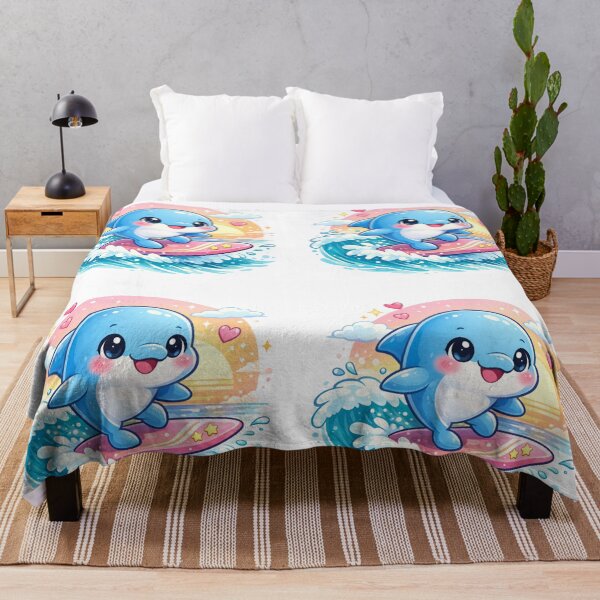 Item preview, Surfing Dolphin - Kawaii Ocean Adventure. designed and sold by Lylysun.
