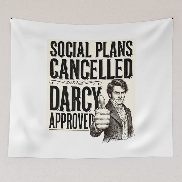 Item preview, Social Plans Cancelled Darcy Approved Vintage Pride And Prejudice designed and sold by Fenay Designs.