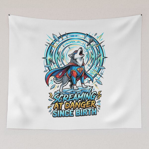 Item preview, Dramatic Husky Hero Screaming At Danger Since Birth Loudly designed and sold by Tong4130.