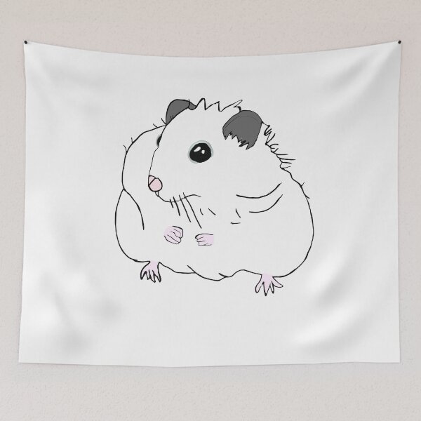 Item preview, Cute Fluffy White Hamster with Blue Eyes Adorable Kawaii Pet Animal Art designed and sold by Najomiartstudio.