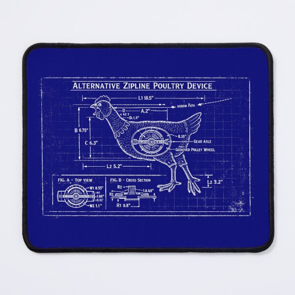 Item preview, Alternative Zipline Poultry Device Vintage Blueprint designed and sold by agearb.