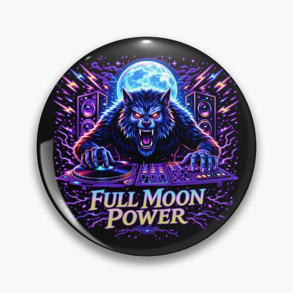 Item preview, Full Moon Power – Werewolf DJ Neon Rave designed and sold by leyfinder.