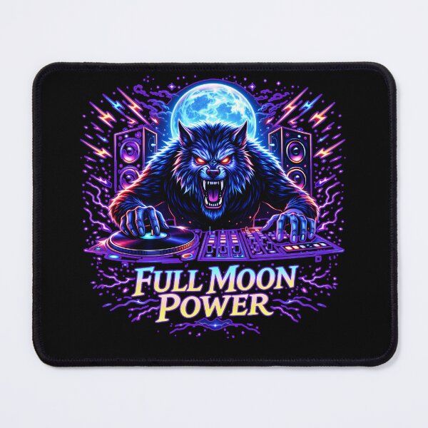 Item preview, Full Moon Power – Werewolf DJ Neon Rave designed and sold by leyfinder.