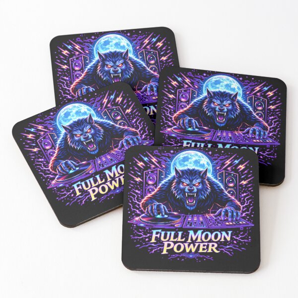 Item preview, Full Moon Power – Werewolf DJ Neon Rave designed and sold by leyfinder.