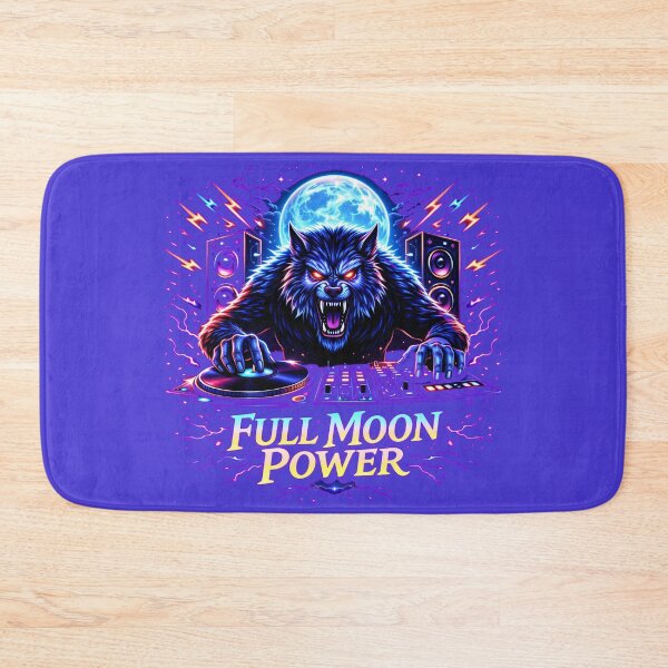 Item preview, Full Moon Power – Werewolf DJ Neon Rave designed and sold by leyfinder.