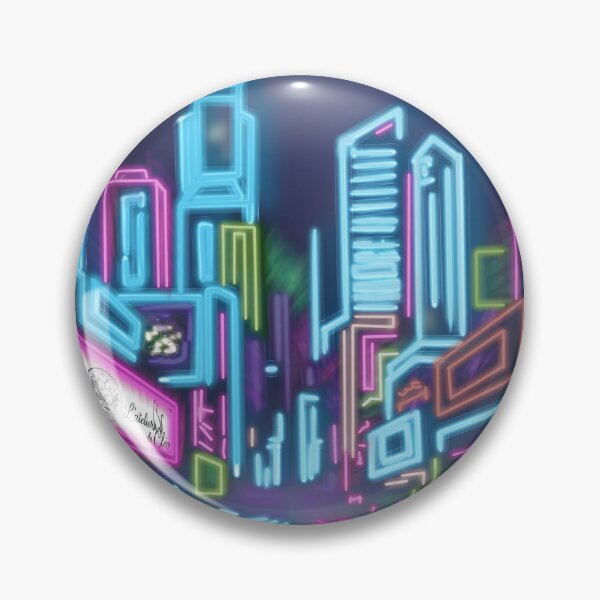 Item preview, Electric Night: Neon Metropolis and Cyberpunk Cat designed and sold by LatelierDeCleo.