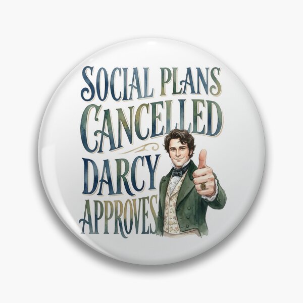Item preview, Social Plans Cancelled Darcy Approves Watercolor Jane Austen designed and sold by Fenay Designs.