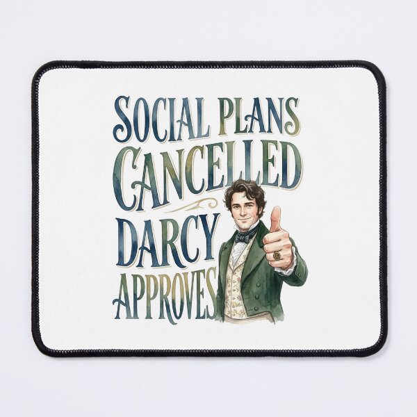 Item preview, Social Plans Cancelled Darcy Approves Watercolor Jane Austen designed and sold by Fenay Designs.