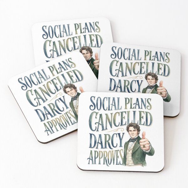 Item preview, Social Plans Cancelled Darcy Approves Watercolor Jane Austen designed and sold by Fenay Designs.