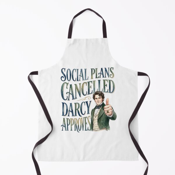 Item preview, Social Plans Cancelled Darcy Approves Watercolor Jane Austen designed and sold by Fenay Designs.