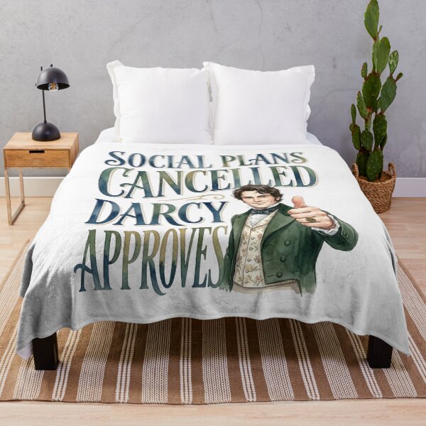 Item preview, Social Plans Cancelled Darcy Approves Watercolor Jane Austen designed and sold by Fenay Designs.