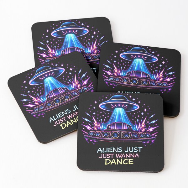 Item preview, Aliens Just Wanna Dance – Neon UFO Rave designed and sold by leyfinder.
