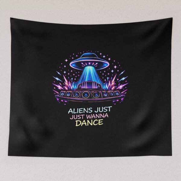 Item preview, Aliens Just Wanna Dance – Neon UFO Rave designed and sold by leyfinder.