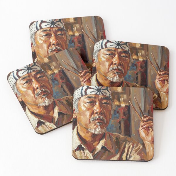 Item preview, The Way of the Master: Pat Morita Miyagi Earth-Tone Impasto Portrait designed and sold by Art's Diner.