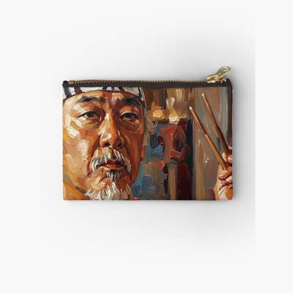 Item preview, The Way of the Master: Pat Morita Miyagi Earth-Tone Impasto Portrait designed and sold by Art's Diner.