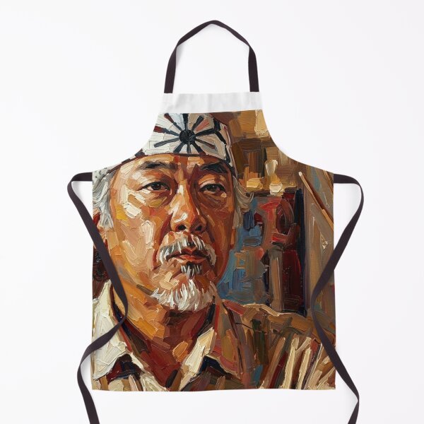 Item preview, The Way of the Master: Pat Morita Miyagi Earth-Tone Impasto Portrait designed and sold by Art's Diner.