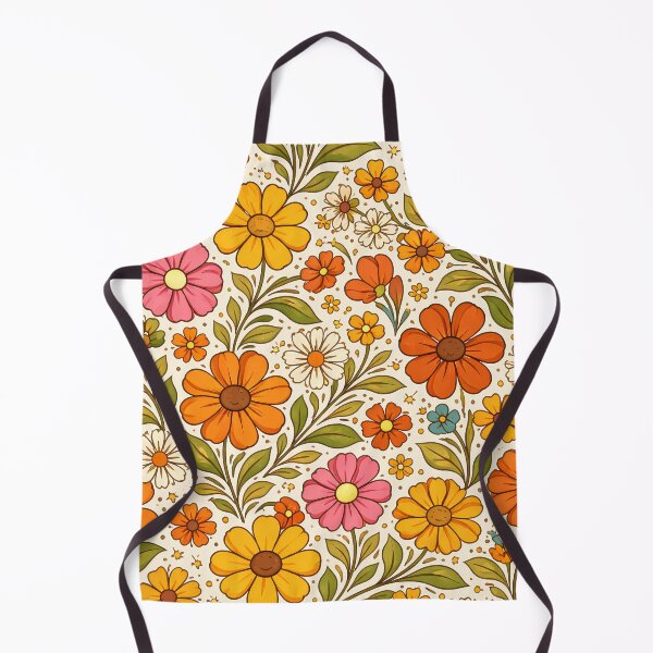 Item preview, Retro 70s Floral Pattern – Groovy Orange & Yellow Daisy Flower Power Seamless Vintage Botanical Design designed and sold by Lu7u.