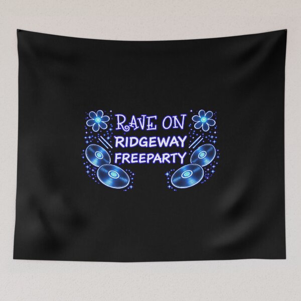Item preview, Rave On Ridgeway Freeparty – Neon Blue Rave Design designed and sold by leyfinder.