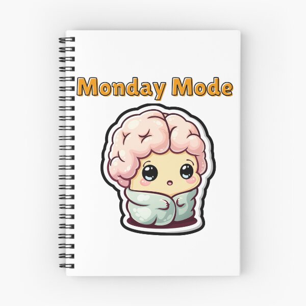 Item preview, Monday Mood Brain Sticker – Cute Coffee Meme designed and sold by Moodlings .