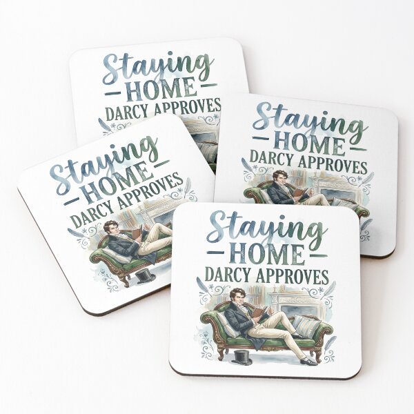 Item preview, Staying Home Darcy Approves Watercolor Pride And Prejudice designed and sold by Fenay Designs.
