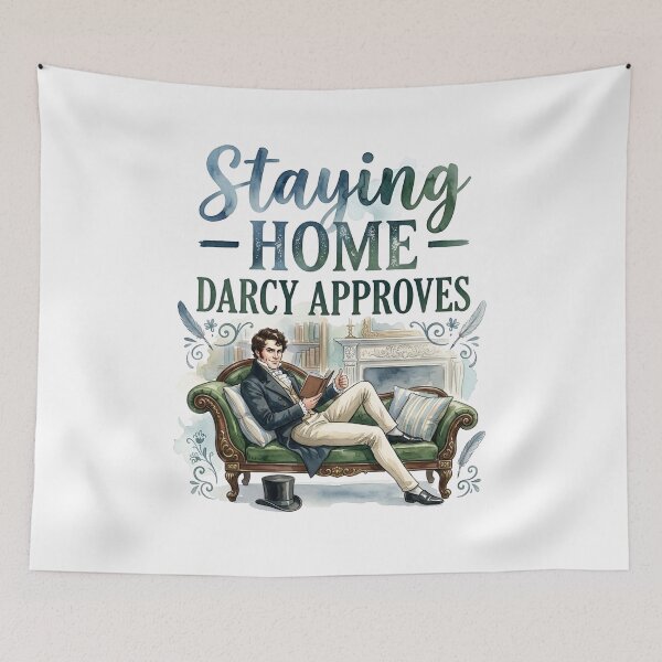 Item preview, Staying Home Darcy Approves Watercolor Pride And Prejudice designed and sold by Fenay Designs.
