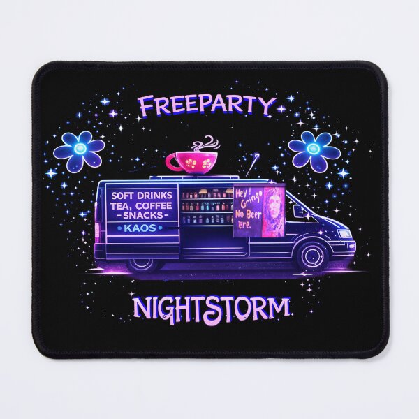Item preview, Nightstorm Freeparty Van – Ridgeway Rave Culture Neon Artwork designed and sold by leyfinder.