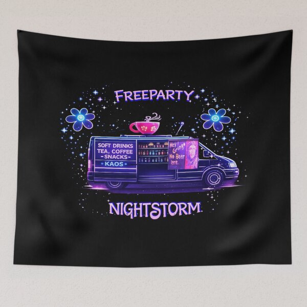 Item preview, Nightstorm Freeparty Van – Ridgeway Rave Culture Neon Artwork designed and sold by leyfinder.