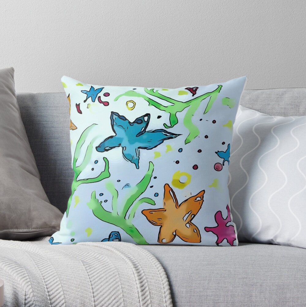 Summer by the sea Throw Pillow
