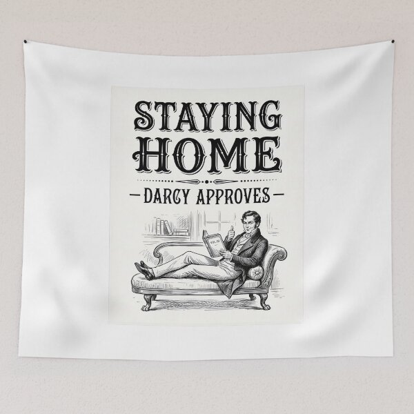 Item preview, Staying Home Darcy Approves Vintage Pride And Prejudice designed and sold by Fenay Designs.