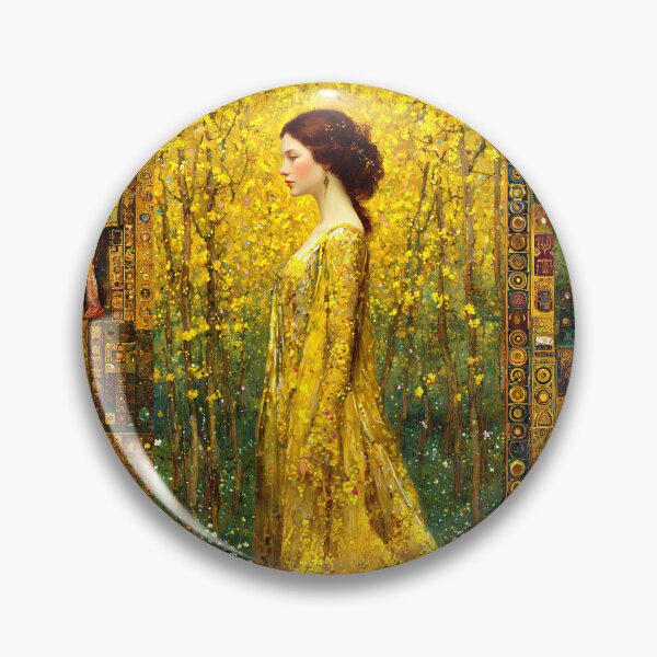 Item preview, Lady of Spring | Golden Art Nouveau Goddess designed and sold by Stoneflower-Art.