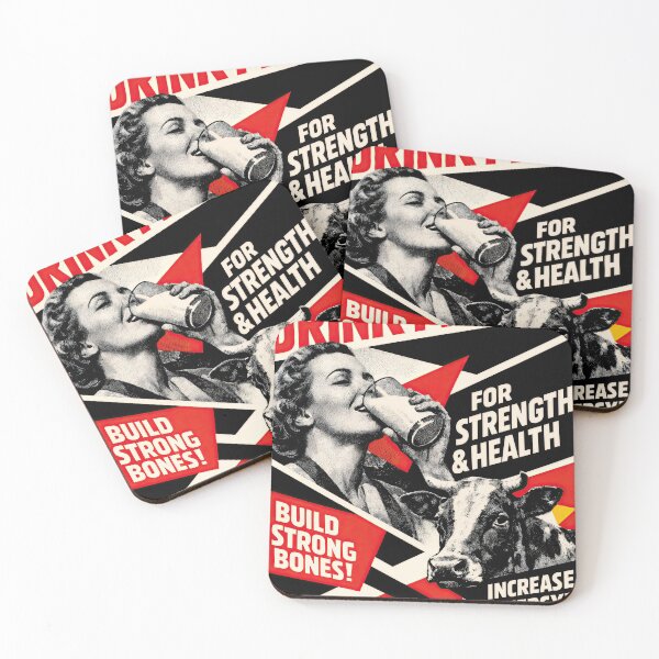 Item preview, Drink Milk! – Retro Strength & Health Poster designed and sold by ForeverPrintsOK.
