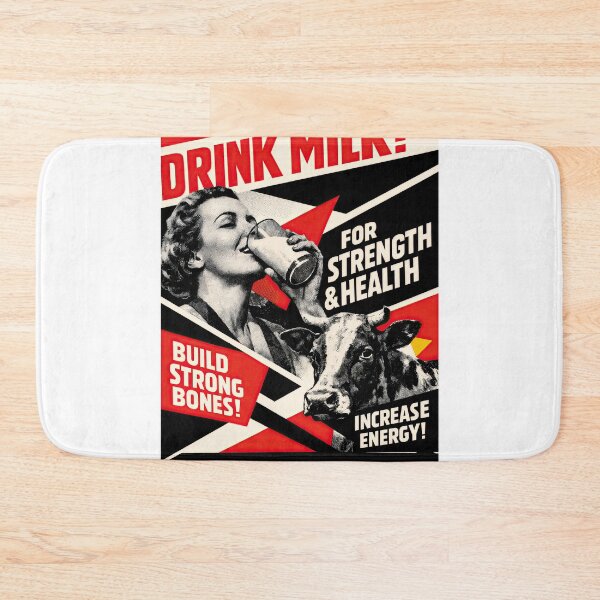 Item preview, Drink Milk! – Retro Strength & Health Poster designed and sold by ForeverPrintsOK.