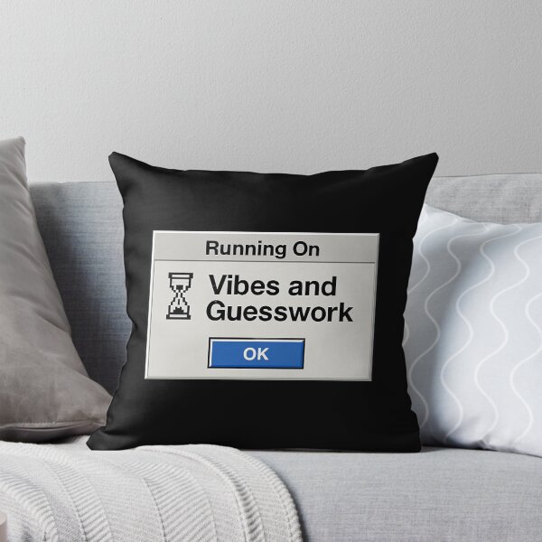 Item preview, Running on Vibes and Guesswork – Retro Internet Humor Status Design designed and sold by Mad Factory Designs.