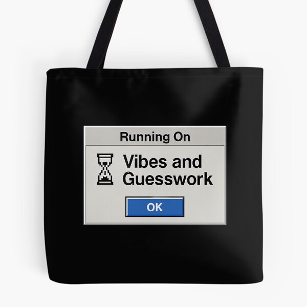 Item preview, Running on Vibes and Guesswork – Retro Internet Humor Status Design designed and sold by Mad Factory Designs.
