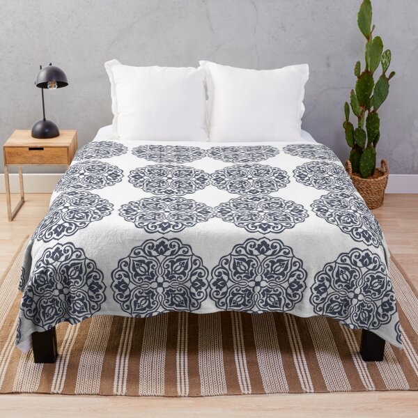 Item preview, Indigo Medallion Bloom Pattern designed and sold by MarrySArtwork.