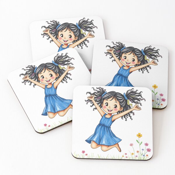 Item preview, Jumping Girl Original Art | Colorful Pencil-Style  designed and sold by CamirCreations.