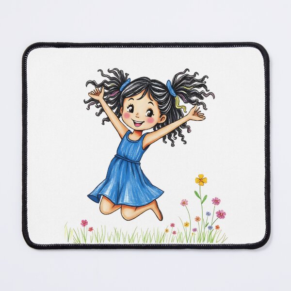 Item preview, Jumping Girl Original Art | Colorful Pencil-Style  designed and sold by CamirCreations.